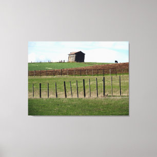 Lienzo tríptico de valla de granja