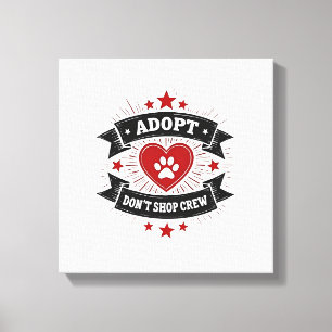 Lienzo Tripulación de rescate de mascotas vintage Adopta