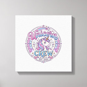 Lienzo Tripulación de Unicornio Diseño Divertido Bajo Dem