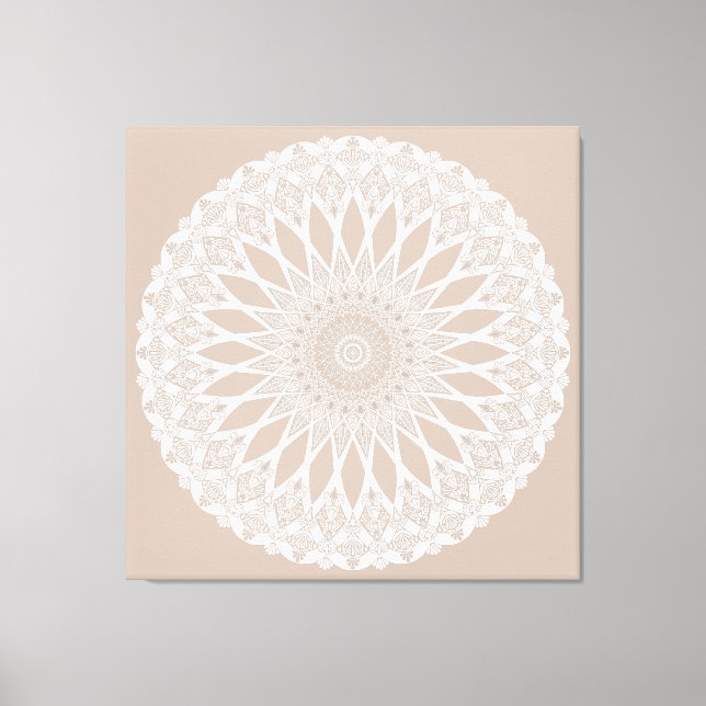 Lienzo Tristales de lana marrón Mandala (Anverso)