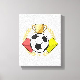Lienzo Trofeo de la carta roja y amarilla del fútbol