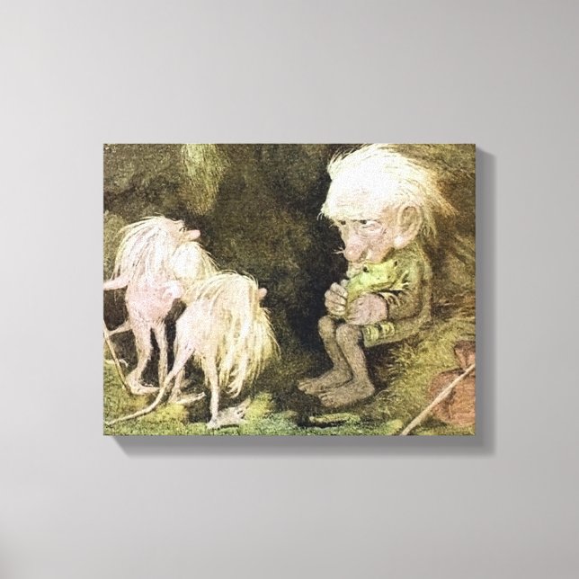 Lienzo Troll con su Mascota Frog (Anverso)