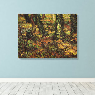 Lienzo Troncos de árboles con hiedra de Vincent van Gogh