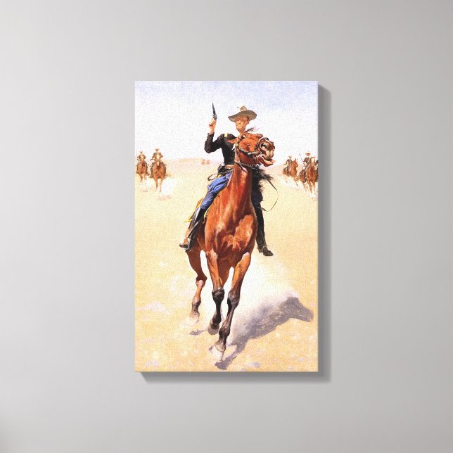 Lienzo Trooper of the Plains (Cowboy Horse Rider) (Anverso)
