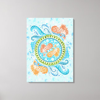 Lienzo Tropical Koi Mandala | Vibrante Ocean Zen Art