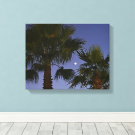 Lienzo Tropical Palm Tree Wall Art Twilight Coastal