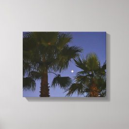 Lienzo Tropical Palm Tree Wall Art Twilight Coastal