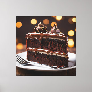 Lienzo Trozo De Tarta De Chocolate