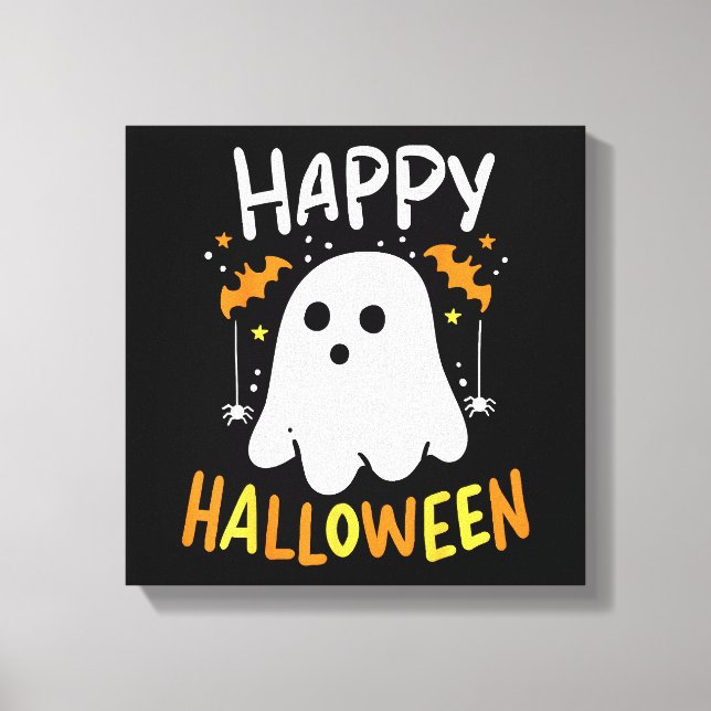 Lienzo Truco o trato fantasma de Halloween (Anverso)