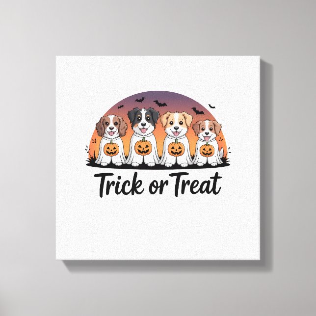 Lienzo Truco o trato Halloween (Anverso)