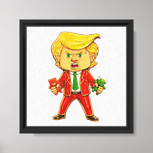 Lienzo Trump Feliz Divertido Trump Invertir Trump Caricat