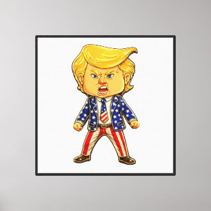 Lienzo Trump Feliz, Trump Divertido MAGA Patriótico Meme