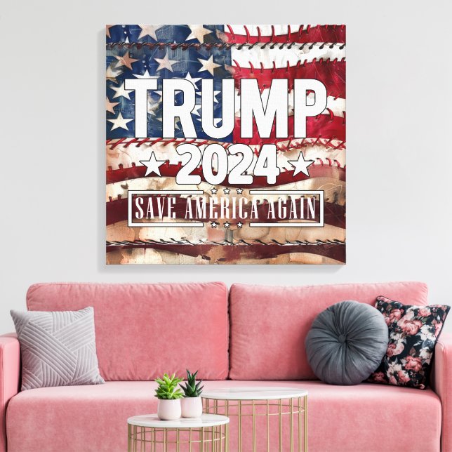 Lienzo ¡Trump! Salven a Estados Unidos de nuevo. (Insitu (Sala de estar))