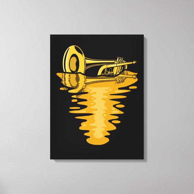 Lienzo Trumpet jugador músico marcha trompetista de banda (Anverso)