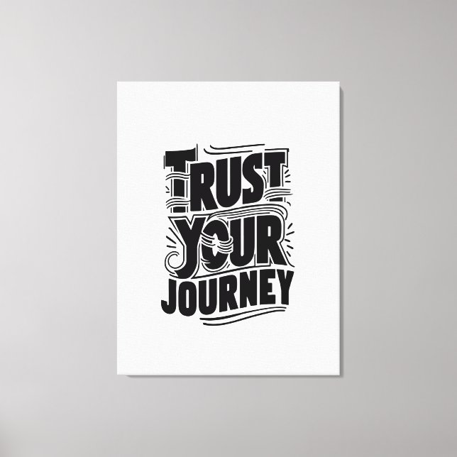 Lienzo Trust Your Journey Vertical Typography Art (Anverso)