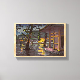 Lienzo Tsuchiya Koitsu esboza el templo Takanawa Sengakuj