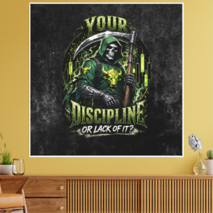 Lienzo Tu Disciplina o Falta de Ella Reaper Grunge Verde