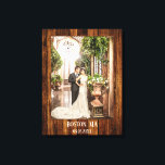 Lienzo Tu foto con Personalizado de madera<br><div class="desc">Mantén la impresión personalizada de fotos con tu propia foto (boda) enmarcada por un diseño impreso en madera.</div>