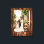 Lienzo Tu foto con Personalizado de madera<br><div class="desc">Mantén la impresión personalizada de fotos con tu propia foto (boda) enmarcada por un diseño impreso en madera.</div>