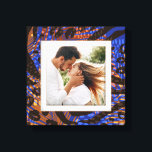 Lienzo Tu foto Patrón animal Leopardo Azul Marrón Tan<br><div class="desc">Hecho para parecer dimensional,  un patrón de impresión animal salvaje crea un marco hermoso para tu foto favorita en este lienzo envuelto. **CONSEJO: Si usas una placa cuadrada,  tal vez necesites recortar tu foto a un cuadrado ANTES de subirla para obtener los mejores resultados.</div>