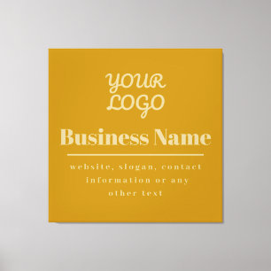 Lienzo Tu Logo Retro-Moderno Dorado Oscuro y Claro