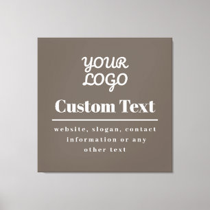 Lienzo Tu Logo Retro-Moderno Moderno Beige y Gris Claro