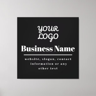 Lienzo Tu Logo Retro Moderno Negro y Blanco
