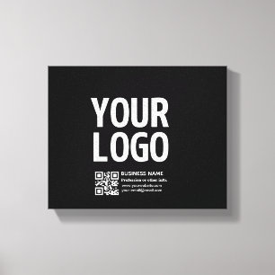 Lienzo Tu logotipo con código QR editable y texto 