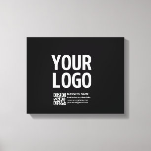 Lienzo Tu logotipo con código QR editable y texto 