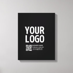 Lienzo Tu logotipo con código QR editable y texto 