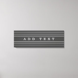 Lienzo Tu Texto Personalizado & Rayas Modernas Gris Osc