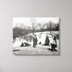 Lienzo Tubing en Central Park, 1906
