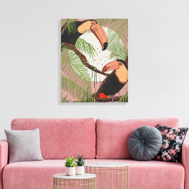 Lienzo Tucanes Vintage (Insitu (Sala de estar))