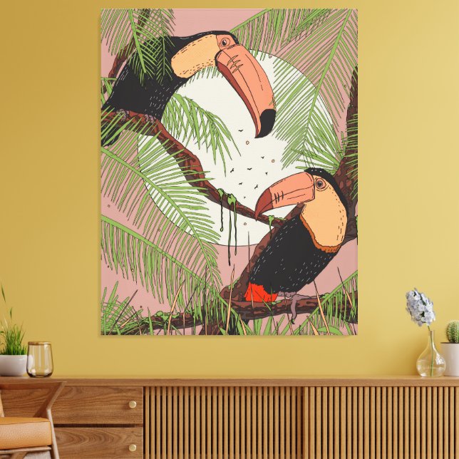 Lienzo Tucanes Vintage (Insitu (Sala de estar))