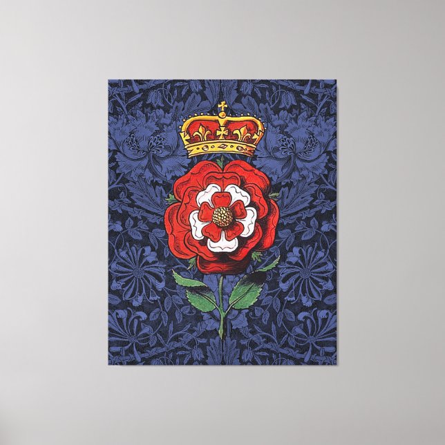 Lienzo Tudor Rosa rojo y blanco (Anverso)