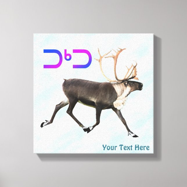 Lienzo Tuktu - Caribou On Snow (Anverso)