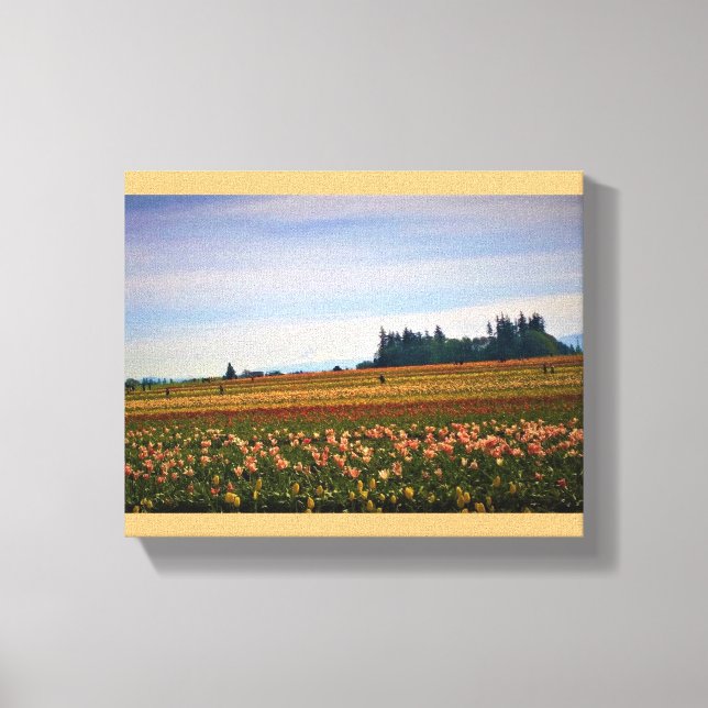 Lienzo Tulip Field con Mt. Hood, Oregón (Anverso)
