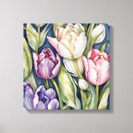 Lienzo Tulipán gigante púrpura y rosa