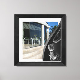 Lienzo Tulipanes abstrantes de mármol blanco