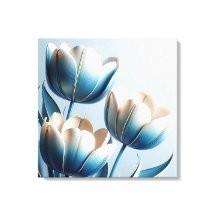 Tulipanes azules y blancos elegantes