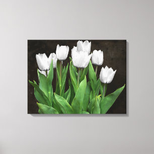 Lienzo Tulipanes blancos
