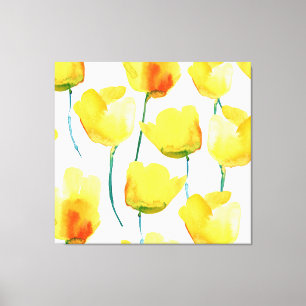 Lienzo Tulipanes coloridos acuarela: Ilustracion sin foco
