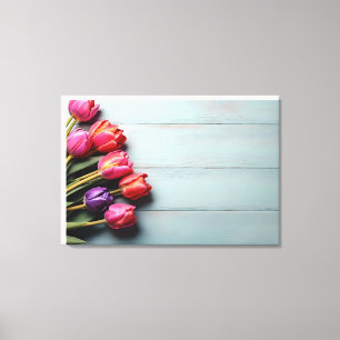 Lienzo Tulipanes de primavera para el Día de San Valentín