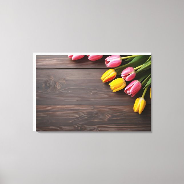 Lienzo Tulipanes de primavera para el Día de San Valentín (Anverso)