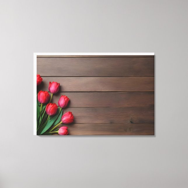 Lienzo Tulipanes de primavera para el Día de San Valentín (Anverso)