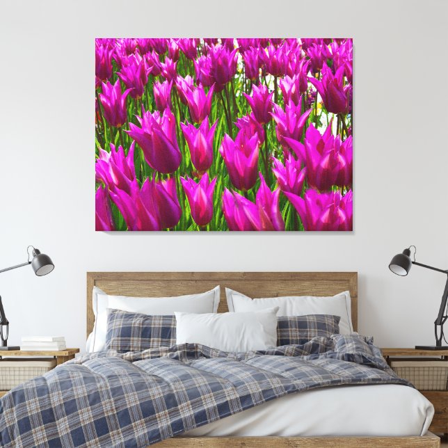 Lienzo Tulipanes morados en Keukenhof Holland Premium env (Insitu(Dormitorio))
