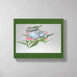 Lienzo Tulipanes rosados y cabras