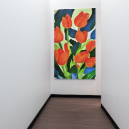 Lienzo Tulips In Strong Colours Red Floral Art