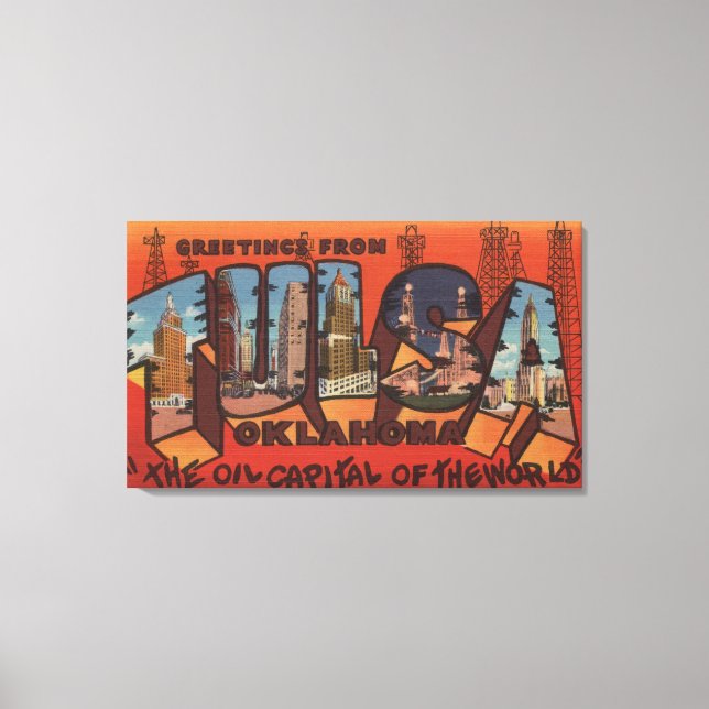 Lienzo Tulsa, OklahomaEscenas de letras grandesTulsa, OK (Anverso)