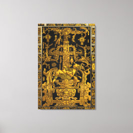 Lienzo Tumba de Pakal - Astronauta Palenque de oro